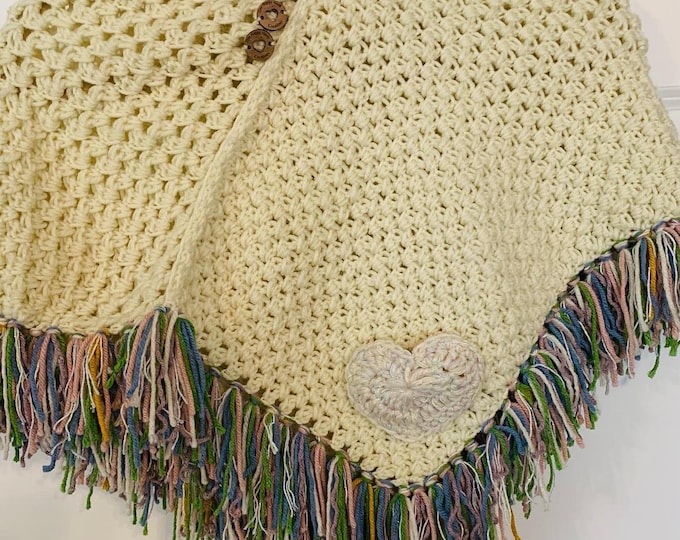 Crochet Unicorn Poncho (kid sizes)