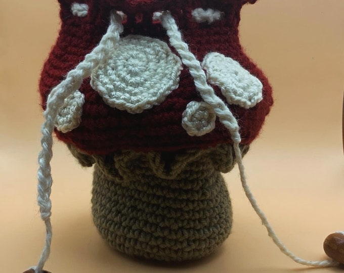 Crochet Mushroom Trinket/Dice Bag
