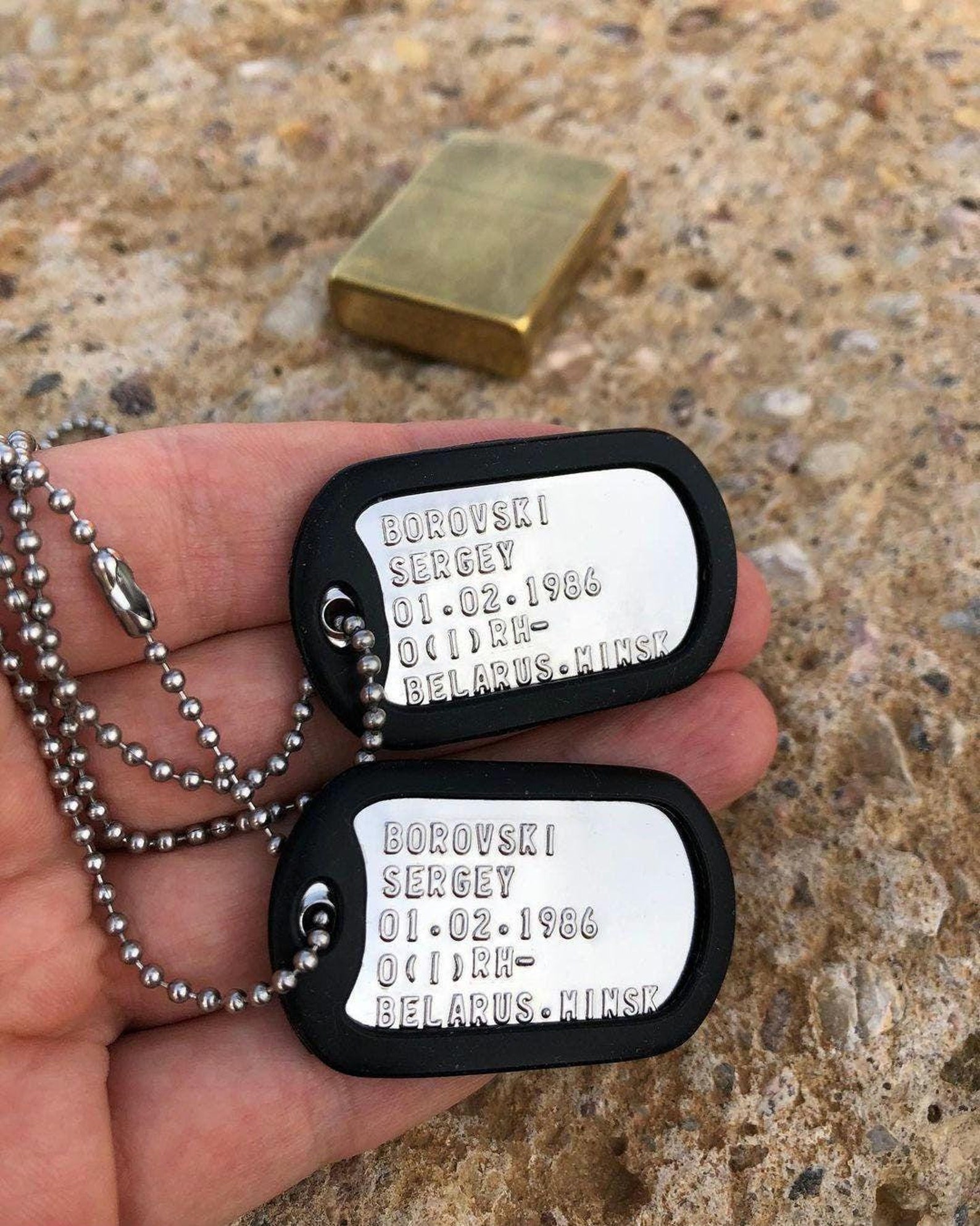 Personalized Dog Tags Gift for Men Military Style US Army Custom Dog Tags Men