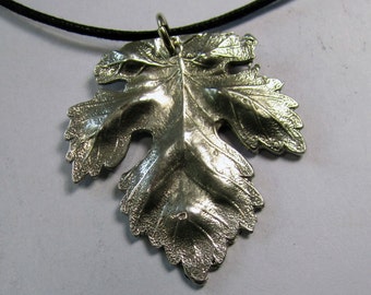 Handmade Mulberry Leaf Pewter Necklace