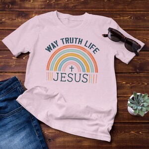 Comfort Colors®, The Way The Truth The Life Shirt for Women,Christian Shirt for Women,Retro Christian Tshirt,Jesus Tee for Christian Apparel