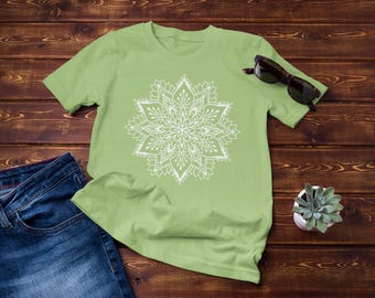 Mandala Shirt, Mandala T-Shirt, Cute Spring Shirt, Cute Shirt for Woman, Cute Mandala Shirt, Gifts for Her, Flower Shirt Pretty, Yogo Shirt