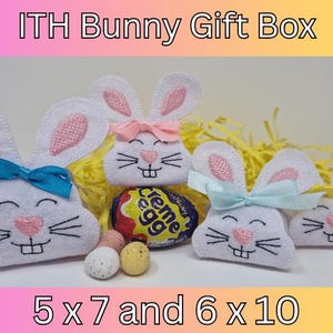 ITH Bunny Gift Box - Treat Holder - Easter Bunny -  Machine Embroidery File - 5x7 and 6x10 Included
