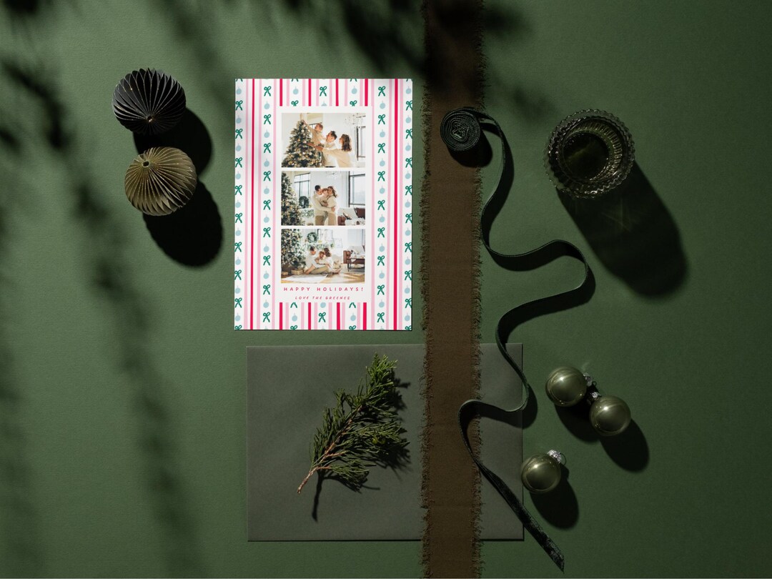 Customizable Holiday Photo Card Template Etsy