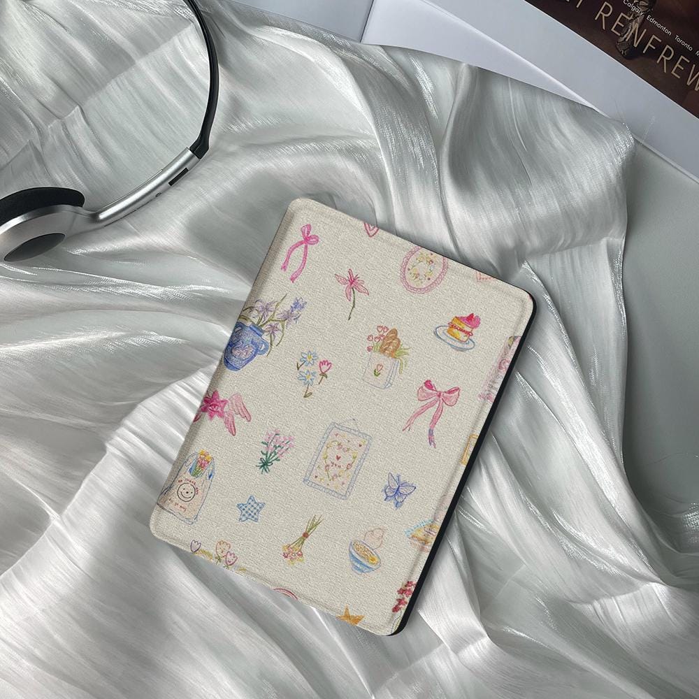 Girly Doodle Kindle Case 12th 2024 All New Kindle Paperwhite Cute Kindle Cover Stylish Kindle Colorsoft 7&quot; Cover Personalized Gift for Her