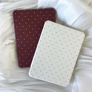 Svartvitt prickigt minimalistiskt Kindle Paperwhite mjukt fodral 2025-utgåva dubbelsidig magnetisk design, Kobo Clara-fodral alla hjärtans dag-present