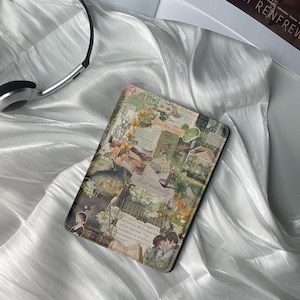 May include: A vintage-style book cover with a collage of images and text. The cover features a floral design, a house, and a quote that reads "Most assuredly".