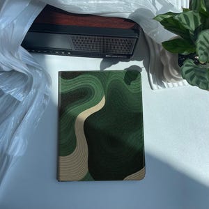 Minimalist Green Aesthetic Flow iPad Case with Pencil Holder Protective ipad Air Case and iPad Pro Case Cover For Her