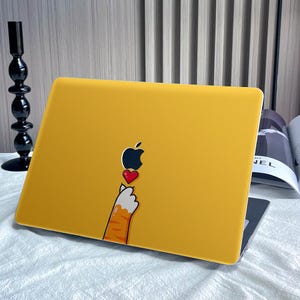 Shaded Golden Cat MacBook Case, Cute Custom Laptop Cover for Air 13/15, Pro 13/14/16 (M1/M2/M3 Compatible)
