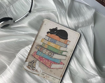 Vintage Book Kindle Case 11th 2022 Kindle Paperwhite Case for Cat Lovers Kindle 6.8" Cover Personalized Gift for Bookish Book Lovers
