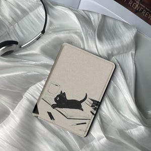 Étui pour Kindle avec chat en dessin animé mignon - Convient au tout nouveau Kindle 12e génération (2024/2022) et Paperwhite 6"/7" - Étui avec dragonne