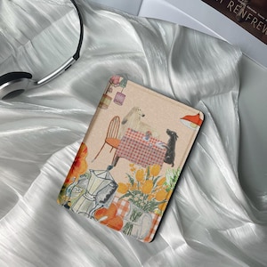Niedliche Hündchen Kindle Hülle mit Handschlaufe - Passt für alle Kindle Paperwhite Colorsoft 7 Zoll Personalisierte Kindle Hülle für Hundeliebhaber