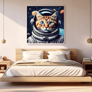 Cartel digital del gato espacial - Poster digitale gatto spaziale