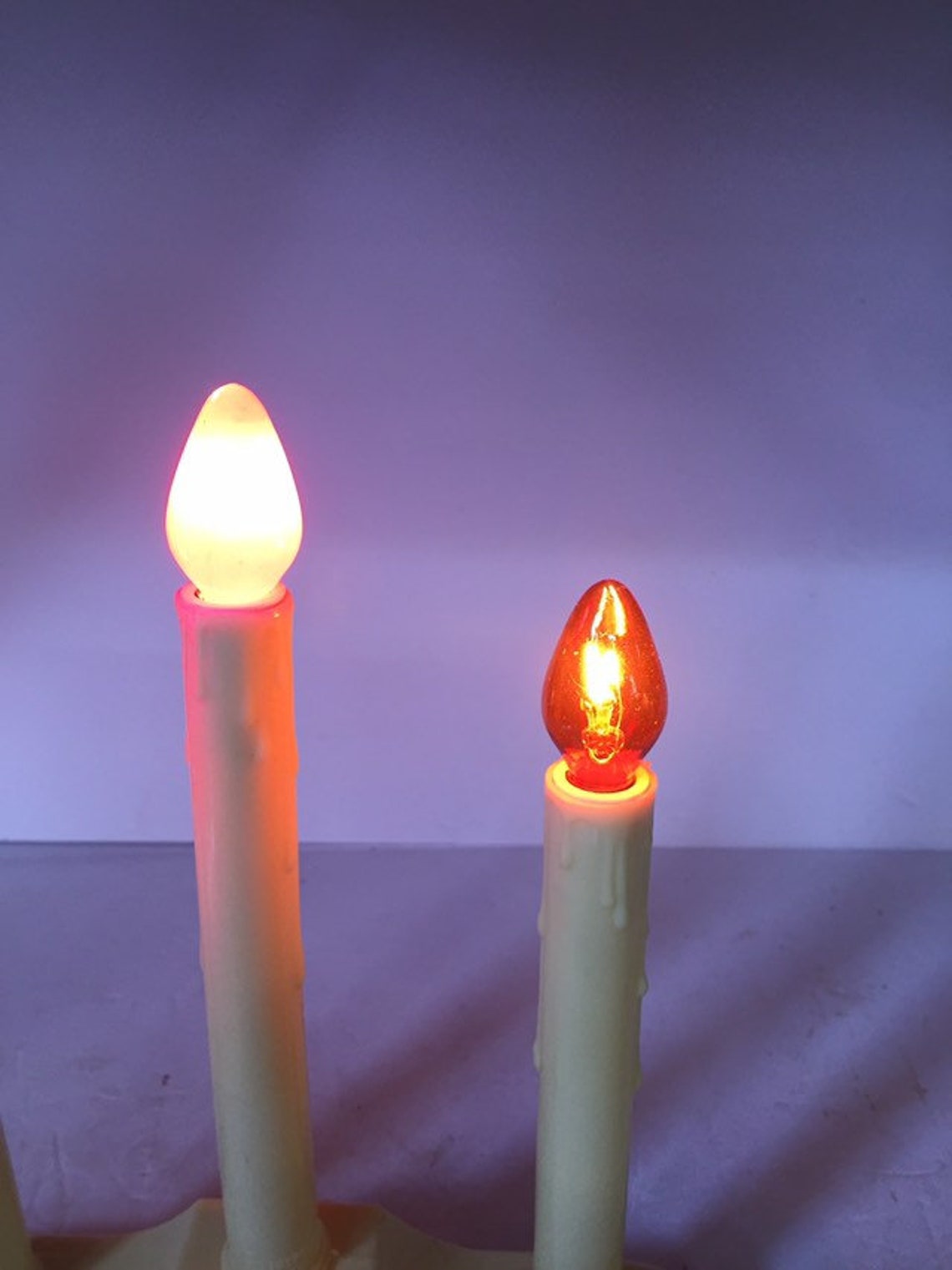 Vintage lighted 3 candle light old fashioned Christmas Etsy