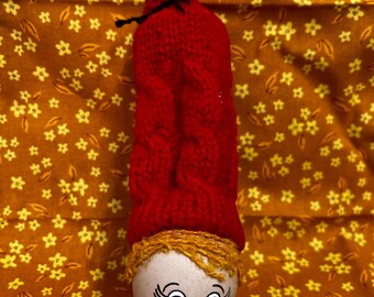 Adorno navideño vintage de Gail con forma de cabeza de huevo / Adorno navideño artesanal de cáscara de huevo real / Artículo de colección firmado