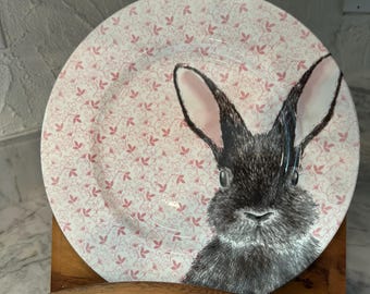 Set van twee Royal Stafford Chintz-konijnroze dinerborden