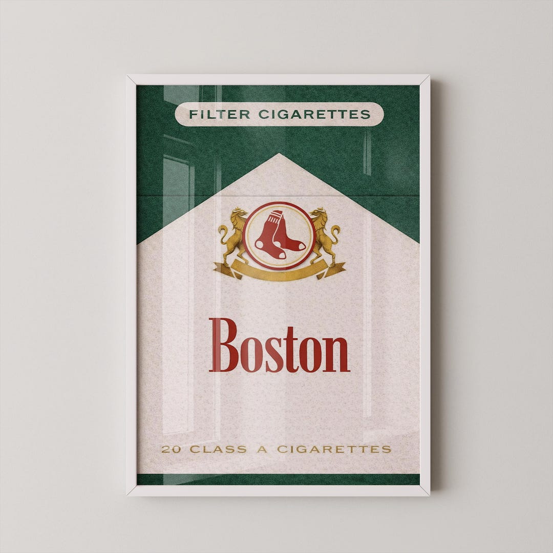 Boston Matchbox Label Collage Poster, Vintage Sports & City Icons ...