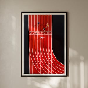 Running Print • Running Poster • Athletics Track • Sports print • Wall Art • Contemporary • Abstract • Minimalist Sports Illustration Poster