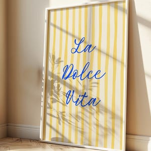 La Dolce Vita Print: Trendy Italian Quote Art, Girly Coastal Decor (Digital Download)