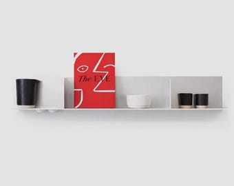 Estantería metálica con remaches - Estantería flotante para libros, estante de aluminio para baño