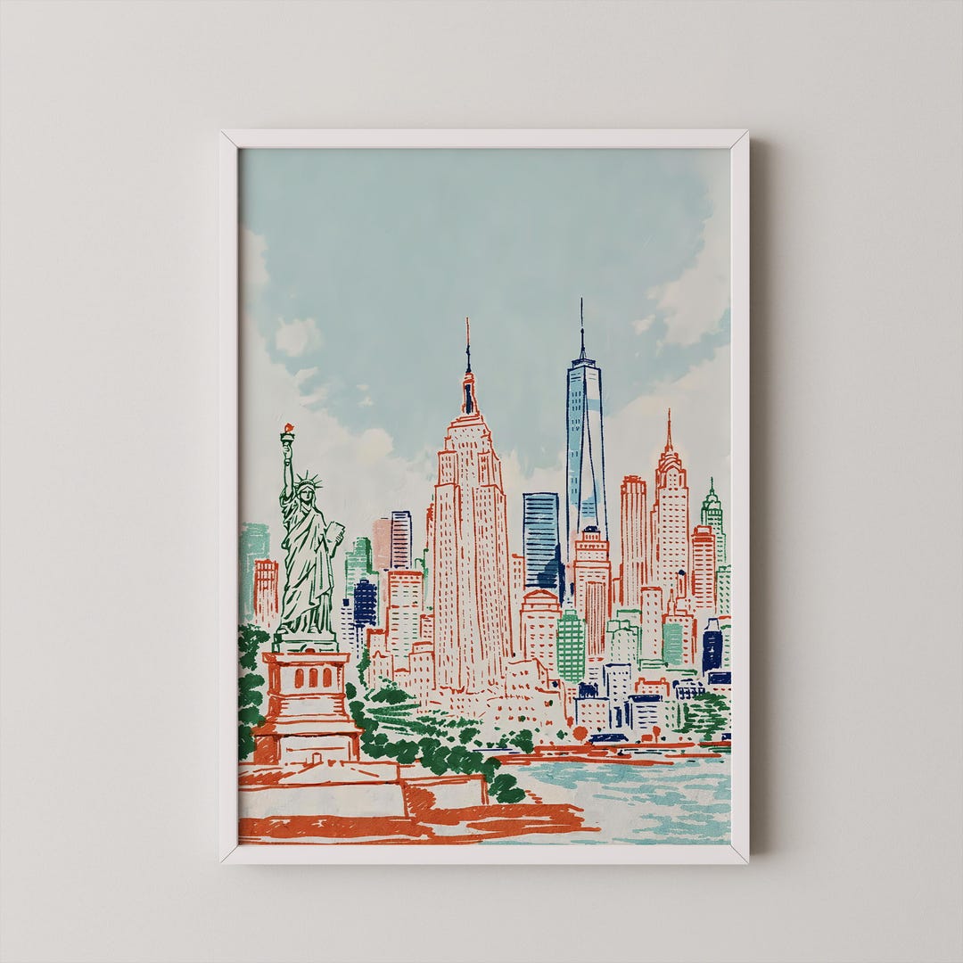NYC Skyline Print: New York Wall Art (digital Download) - Etsy