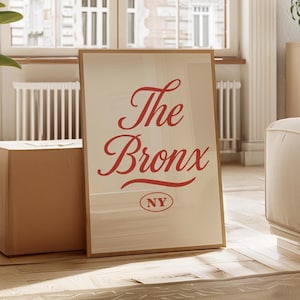 Bronx Wall Art New York City Wall Art, NYC Bronx Print Poster, Vintage Map Print, Bronx Apartment Dorm Room Decor, Printable Trendy Art