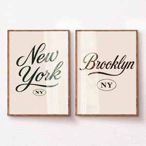 NYC Boroughs Print Set: New York City Typography Art