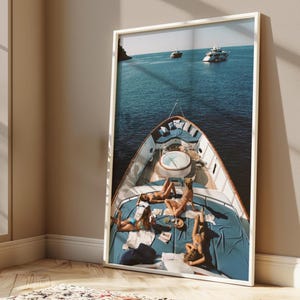 Póster de yate de lujo, impresiones fotográficas, impresión de barco de lujo, póster de navegación en verano, decoración de arte de pared, impresión de arte fotográfico con calidad de museo