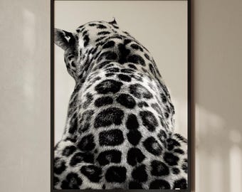 Luxury Cheetah Poster, Maximalist Decor, Tiger Chic Fashion Print Wall Decor, Black & White Tiger Apartment Wall Art, Digital Download