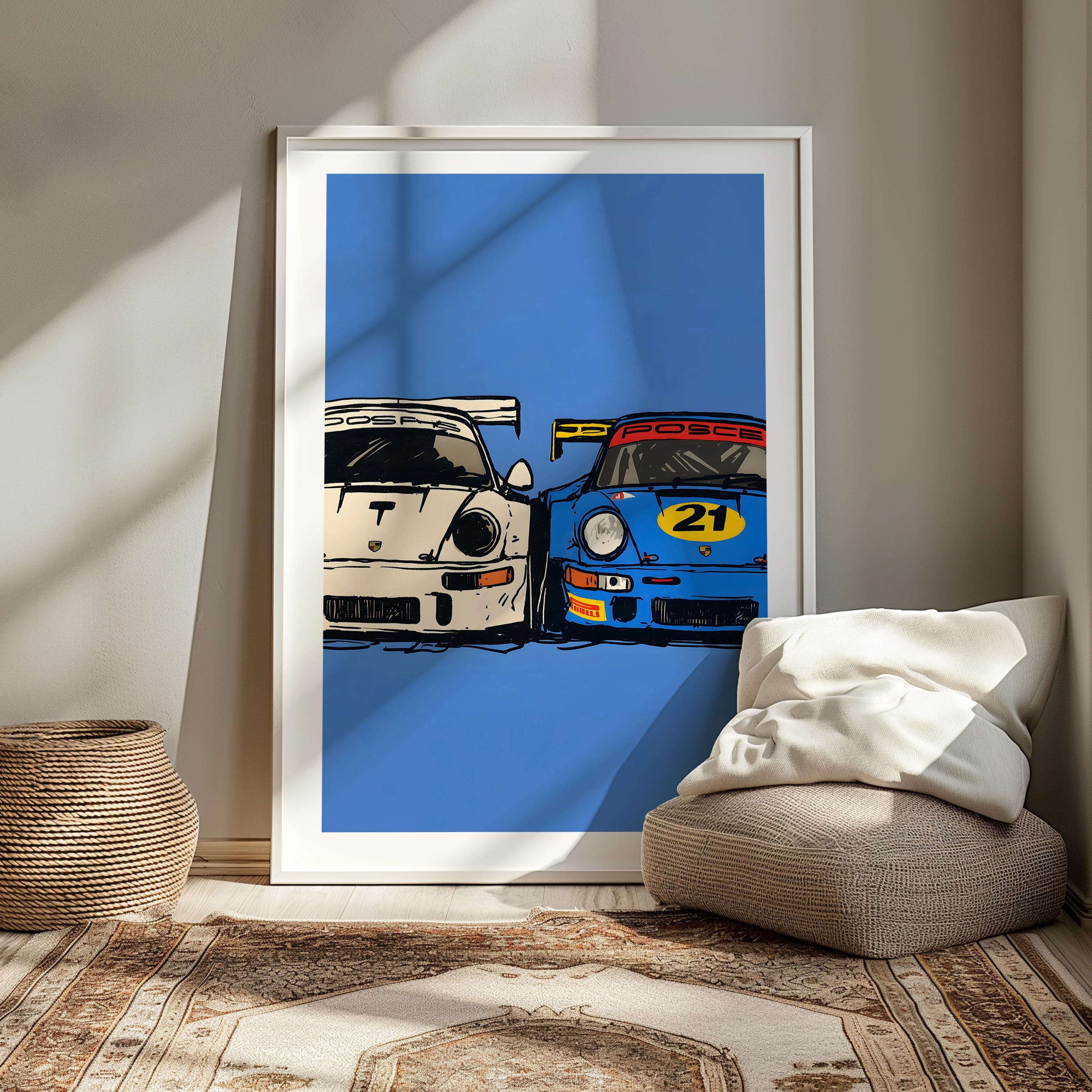 Vintage Porsche 911 Poster: Hypebeast Automotive Art Print