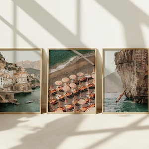 Italienisches Fotodruck-Set, Fotografiedruck, luxuriöses Boot, Segeln im Sommer Poster, Wandkunst-Dekor, Fotokunstdruck in Museumsqualität