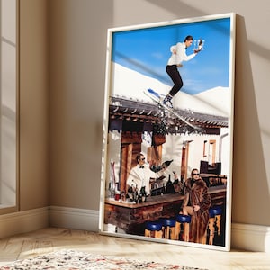 Póster de esquí vintage: arte de pared de esquí retro, decoración de après ski, impresión de carrito de bar, impresión de esquí, descarga digital