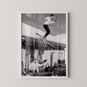 Vintage Skiing Poster: Retro Apres Black and White Ski Wall Art (Digital Download)