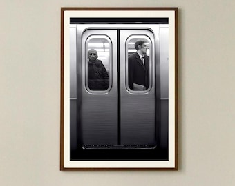 New York Subway Art Print, NYC Wall Art, Subway Train Illustration, Manhattan Travel Art, Black and White Print, Minimal Modern Wall Art
