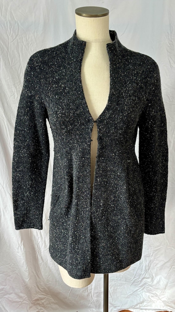 Eileen Fisher, Vintage Eileen Fisher Salt and Pepper Gray Lambswool Blend Cardigan Size XS