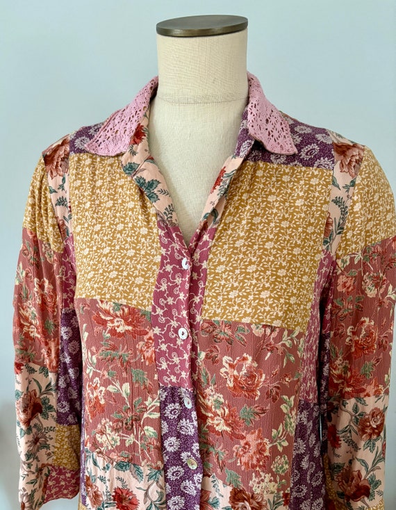 April Cornell Size Small S Patchwork Topper Jacke… - image 5