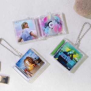Mini porte-clés CD personnalisé avec NFC | Cadeau musique personnalisé | Porte-clés Spotify | porte-clés pour mélomane | Cadeau de Noël | Porte-clés album