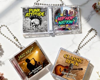 Portachiavi CD personalizzato con tag musicale NFC / Portachiavi con album di canzoni scansionabile / Mini disco personalizzato / Regalo con colonna sonora di film / Regalo per il fidanzato