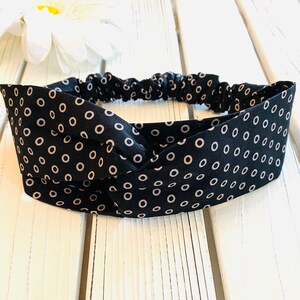 Black Loops Top Loop Headband | Women&#39;s Headband | Loop Headband | Twist Headband | Hair Accessory | Fabric Headband |