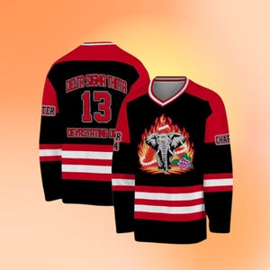 Delta Delta Hockey Theta Hockey Jersey Benutzerdefiniertes Kapitel, Deltas Elephant Black Team Jersey Delta Omega Theta Sorority, D9 Griechisch Bekleidung für Frauen