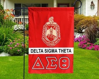 Delta Sigma Theta Garden Flag, Delta Sigma Theta Style Garden Flag, Red Sorority Yard Banner, Greek Life Outdoor Decor, D9 Gift for Her