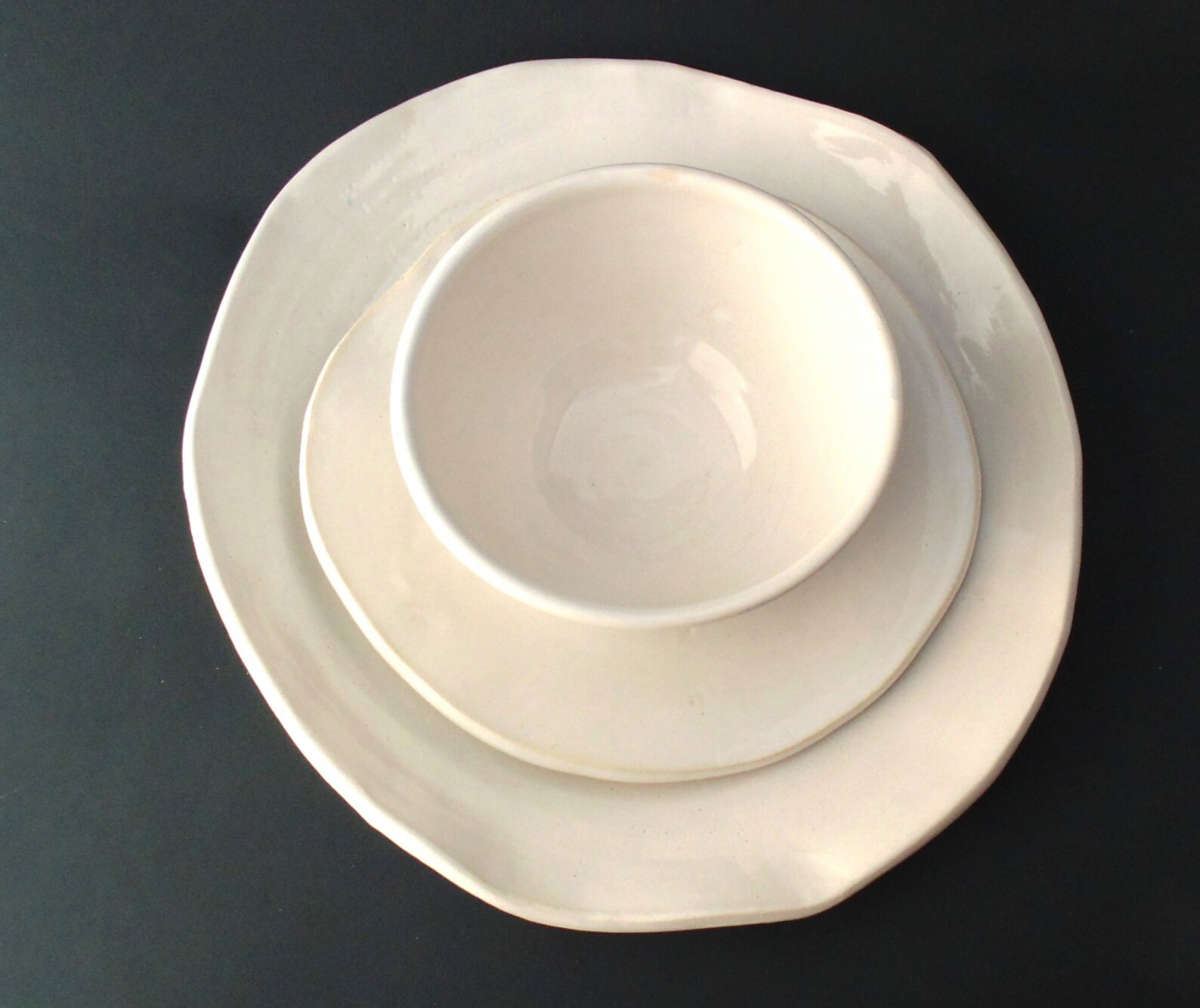 Handmade Ceramic Dinnerware Set White ceramics and pottery Etsy
