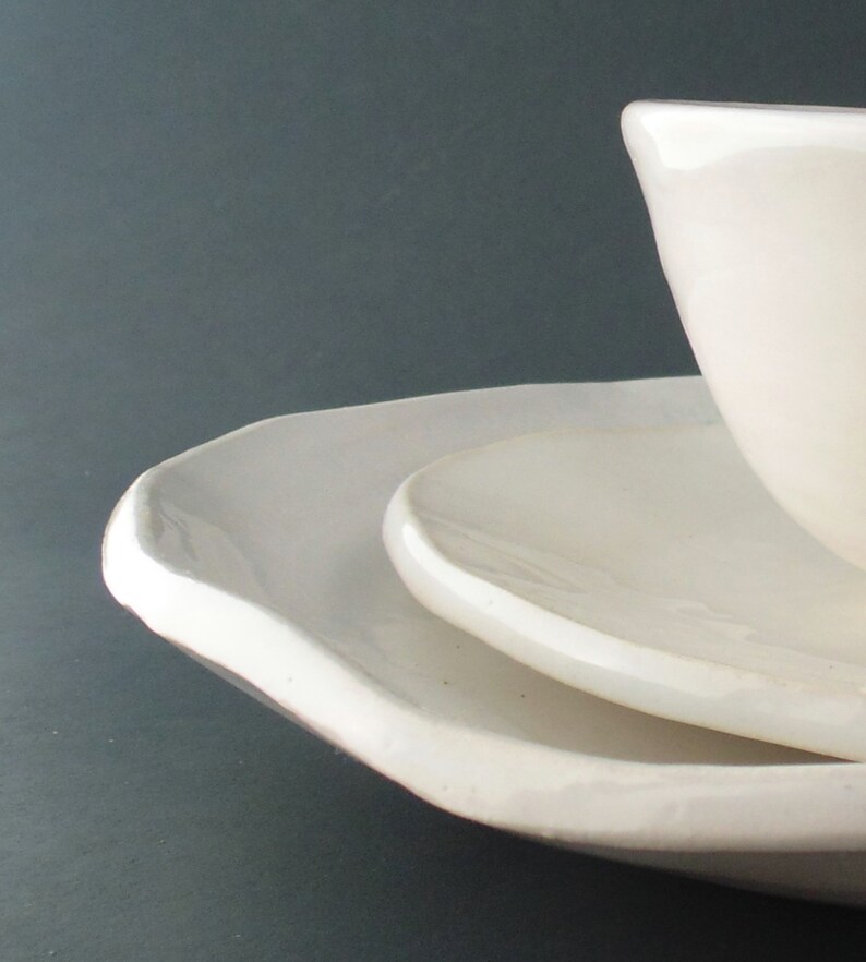 Handmade Ceramic Dinnerware Set White ceramics and pottery Etsy
