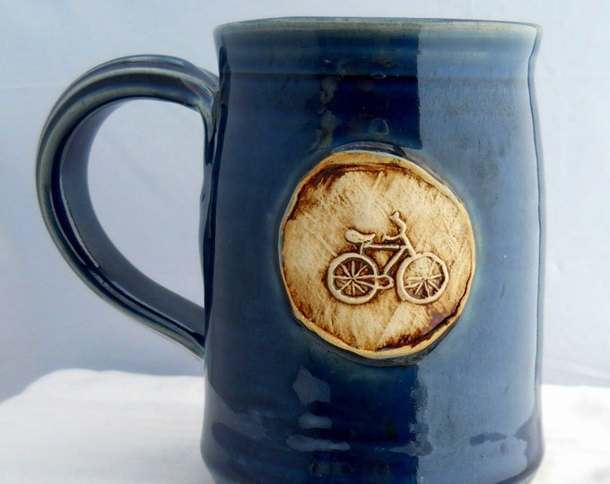 Coffee Mug Bike Pottery Wheel Thrown Stoneware Mug by Jewel Etsy