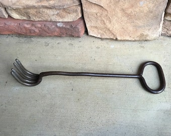 Vintage Nail claw Rake country Store nail tool handcrafted Forged