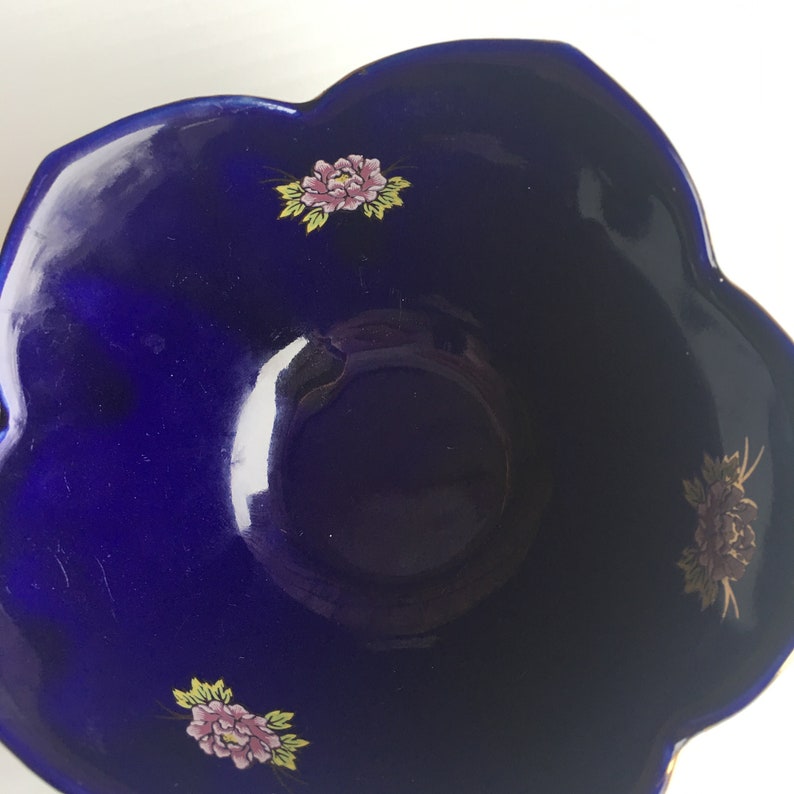 Japan Scalloped Bowls With Peacock /& Flower Design Japanese Bowl
