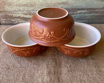 Vintage Set of 3 PFALTZGRAFF Bowls -Mission Flower southwest