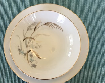 Laura by Narumi Japan Fine China Saucer and bowl Wheat pattern