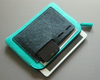 iPad mini Case, Tablet Cover, felt zipper bag.