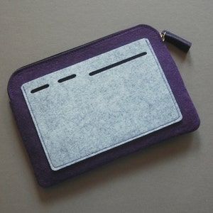 Feltro Zipper Bag, borsa di organizzatore di Tech, viola/grigio.